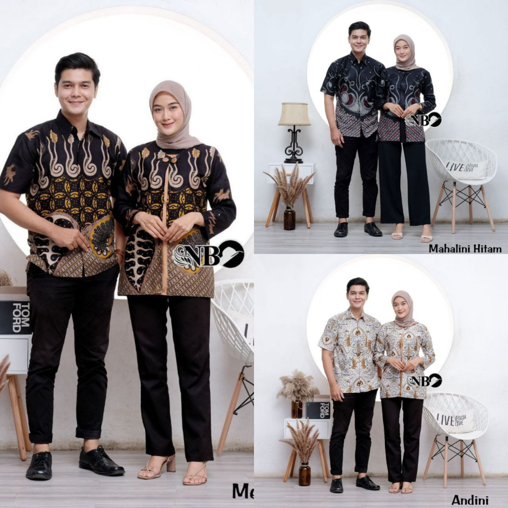 Baju Batik Couple ANDINI M L XL XXL Atasan Baju Batik Pria Wanita