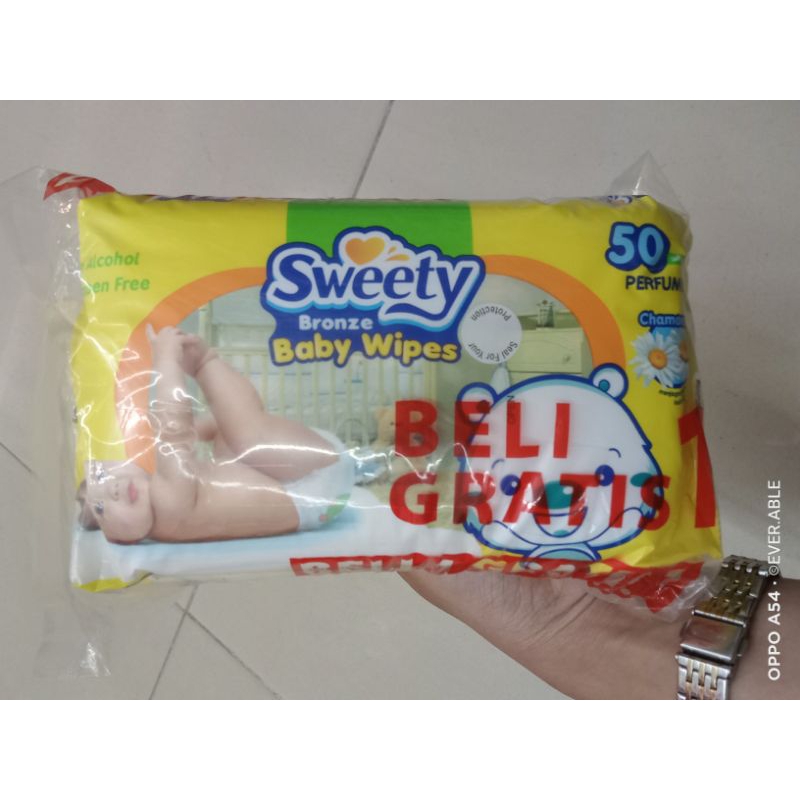 (BELI 1 GRATIS 1) SWEETY BABY WIPES 50'S + 50'S