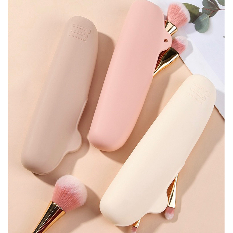 LITTLE DAISY | SILI Makeup Brush Case Waterproof / Travel Makeup Brush Holder / Tempat Penyimpanan Kuas Make up Silikon Anti Air