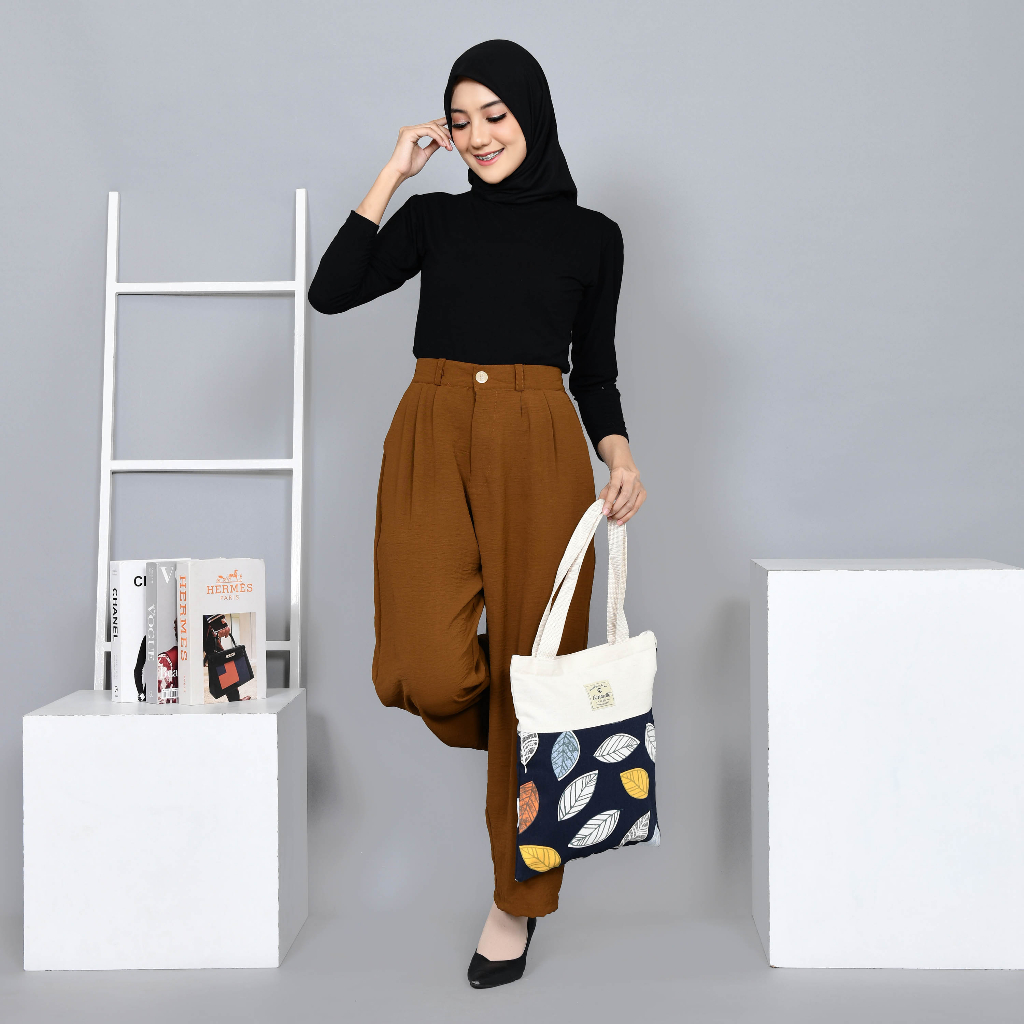 Totebag Wanita kanvas motif daun Canvas polos dengan Resleting pas untuk kuliah ,shopping bag bisa custom sablon untuk Tas seminar souvenir pernikahan gift dll