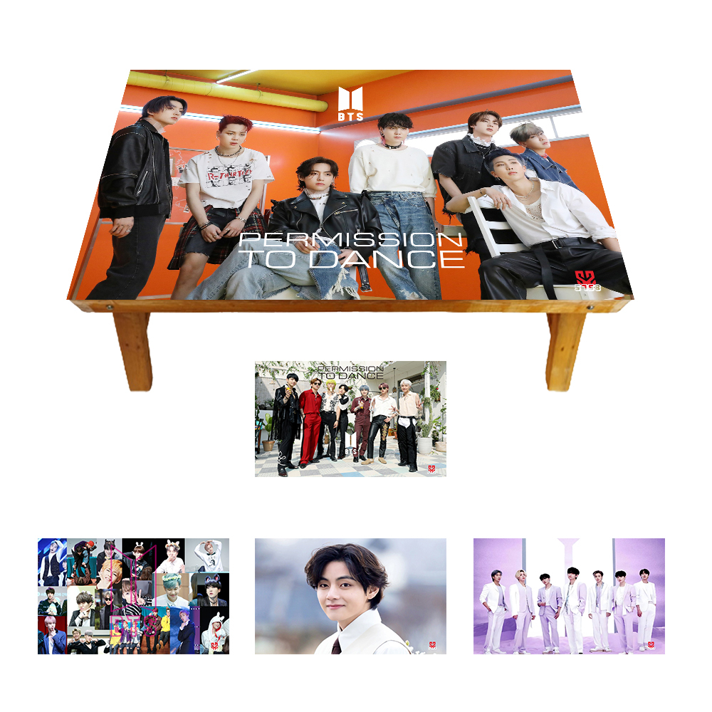 Meja Belajar Lipat Karakter BTS K POP Anak