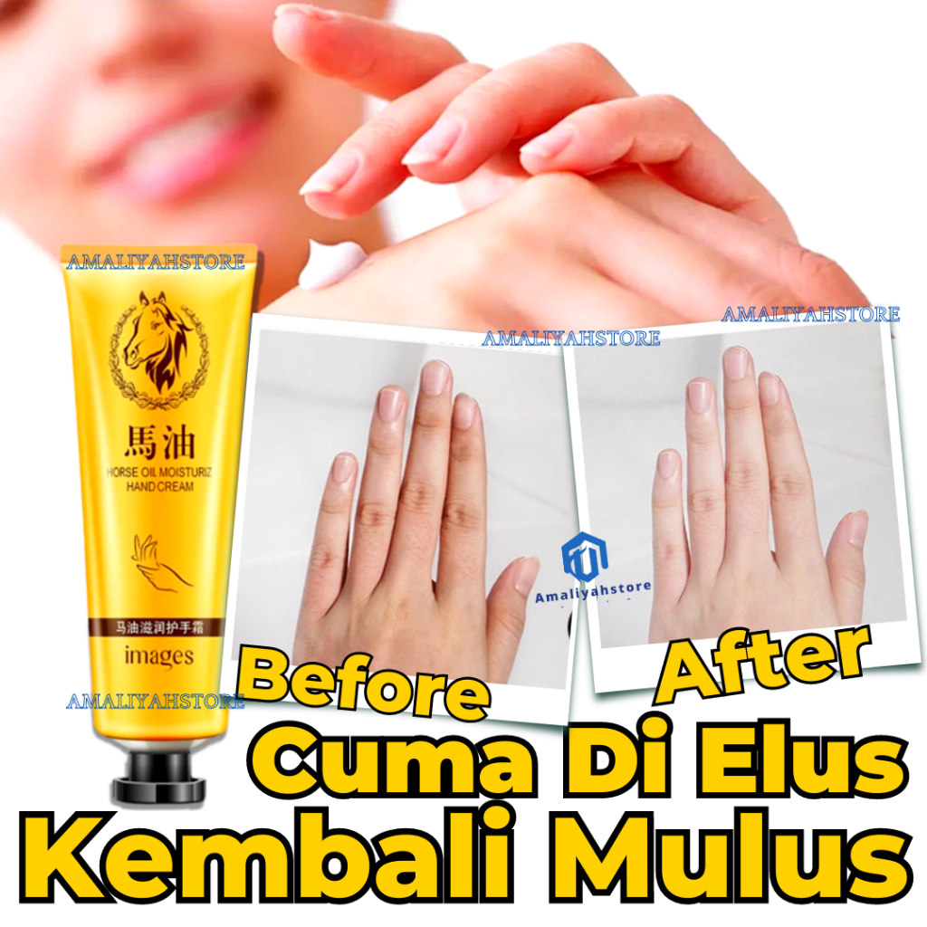 Horse Oil Moisturizing Hand Cream Obat Masker Minyak Penghalus Pemutih Pencerah Pengelupas Kulit Mati Dan Belang Di Telapak Tangan Seluruh Badan Ampuh Bikin Cerah Permanen