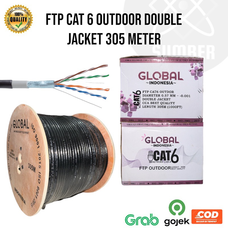 GLOBAL FTP CAT 6 OUTDOOR 305 METER DOUBLE JACKET - KABEL LAN OUTDOOR