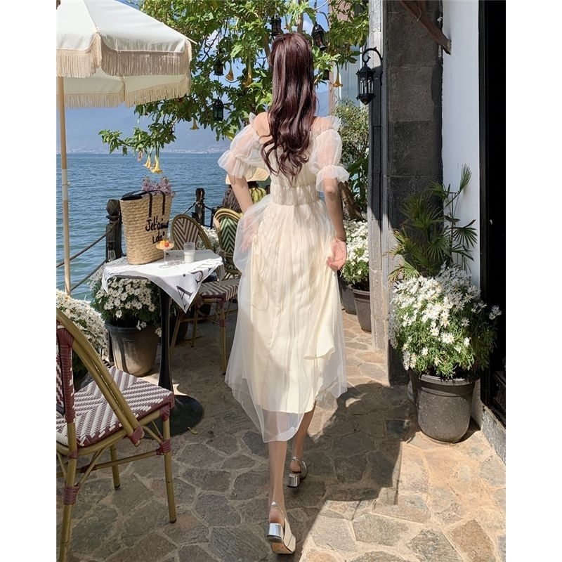 Dress Pantai Enjoy Sifon Lapis Tile Soft M442