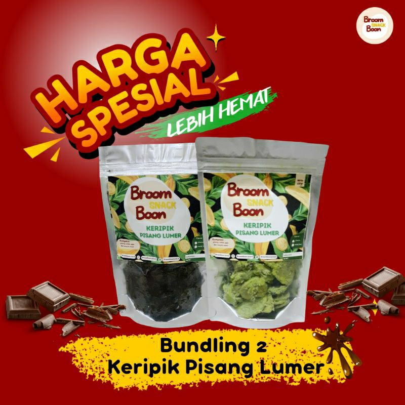 

Bundling 2 Keripik Pisang Lumer Varian Coklat (100gr)