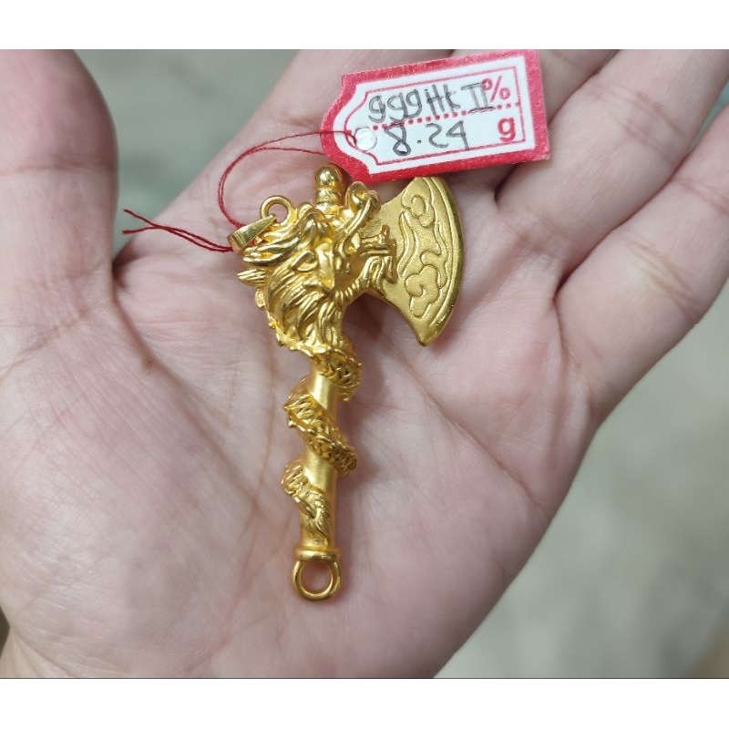 Liontin emas 24k naga kapak
