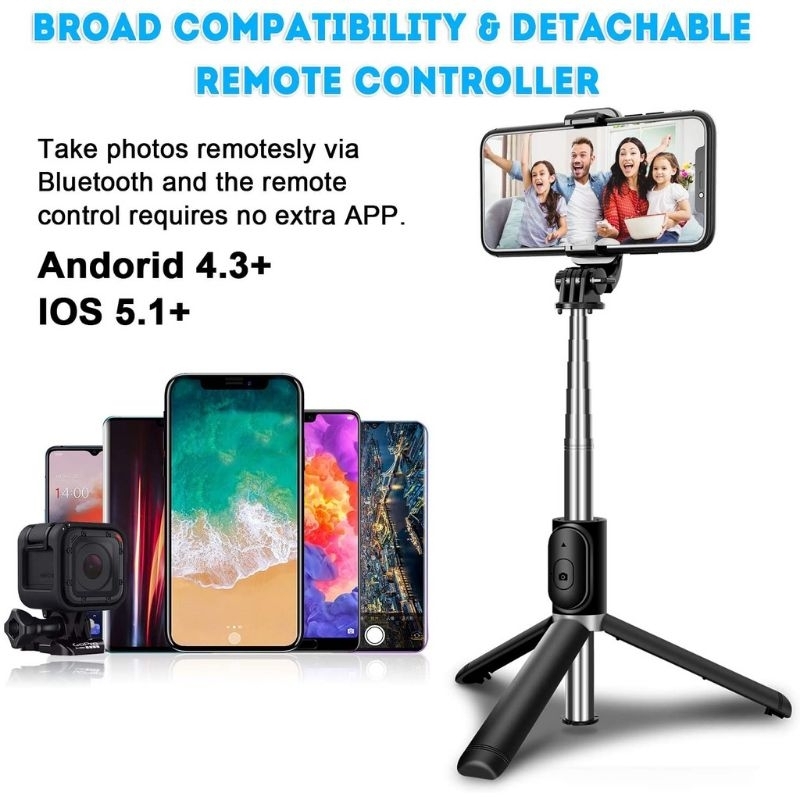 Tongsis Tripod 3in1 Remote Selfie Bluetooth S-03/Tongsis Bluetooth