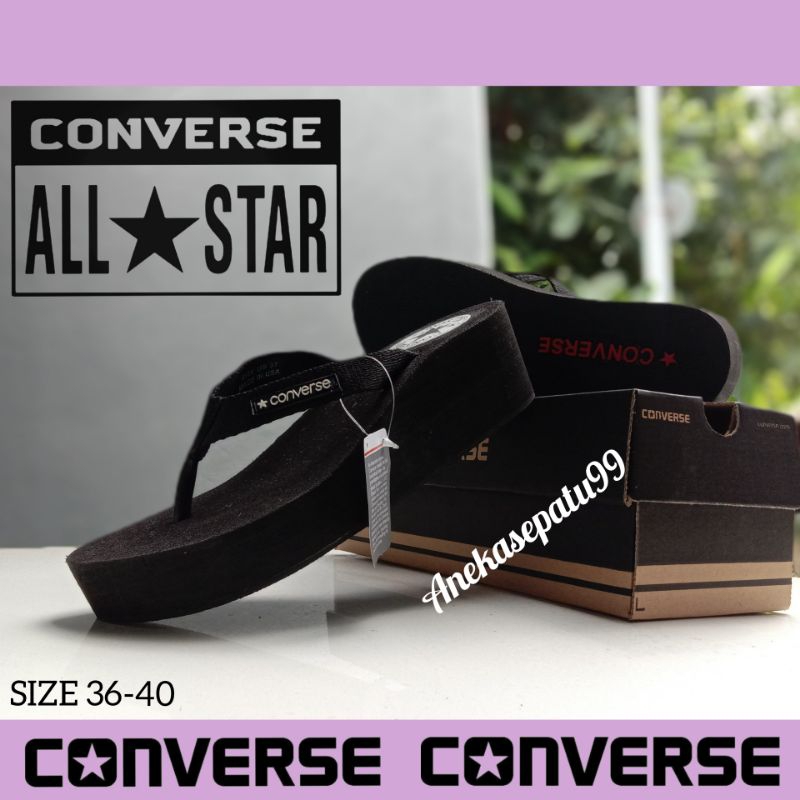 SANDAL WANITA CONVERSE_WEDGES / SANDAL JEPIT HAK TIINGGI RINGAN / SENDAL CEWEK KASUAL PROMO / SANDAL SANTAI MURAH AWET