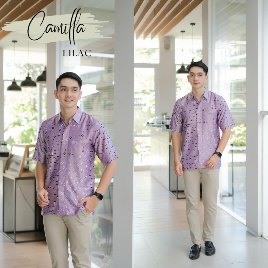 Baju Atasan Pria Kemeja Camilla Motif Silk Size Jumbo