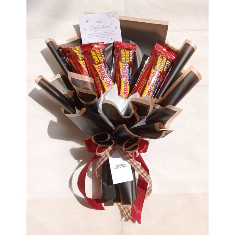 

BUKET SNAK MEDIUM/BUKET JAJANAN/BUKET BENG-BENG 25gr/BUKET BUNGA WISUDA/FREE KARTU UCAPAN