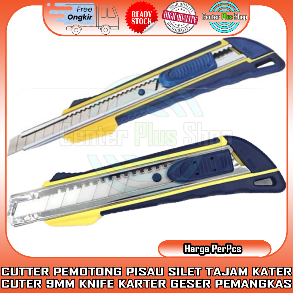 

Pisau Cutter Lakoni Pro 9 Mm Snap-Off Knife 9 Mm Cater Cutters Besar Pemotong Penetak Kelupas Cabel Potong Memotong Menetak Mengelupas Kabel Cable Kable Kertas Mesin Jumbo Plastik Pelastik Gunting Model Geser Tajam Kombinasi Biru Kuning Carter Curter