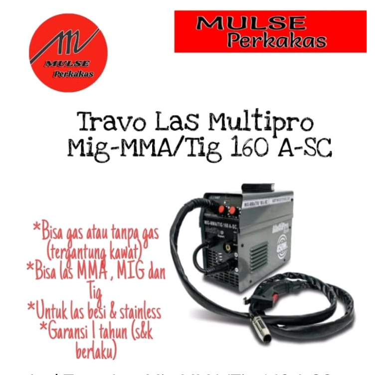 Travo Las Mig-MMA/Tig 160 A-SC Multipro (Include Kawat Mig 1KG)