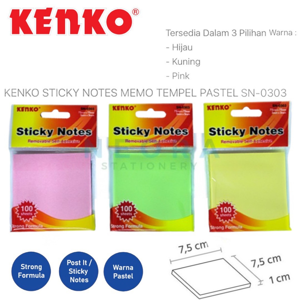 

Kenko Sticky Notes Memo Tempel Pastel | SN-0303