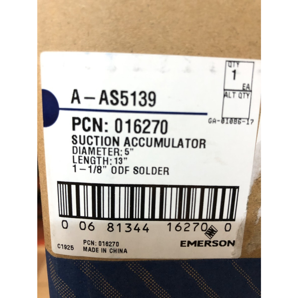 Accumulator 1 1/8 Inch A-AS5139 Emerson