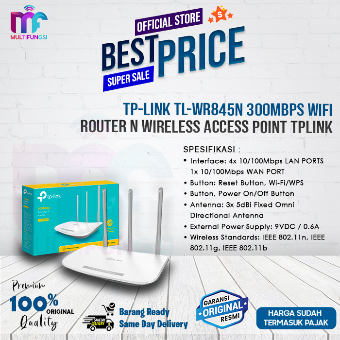 TP-LINK TL-WR845N Wireless N Router 300Mbps TPLINK