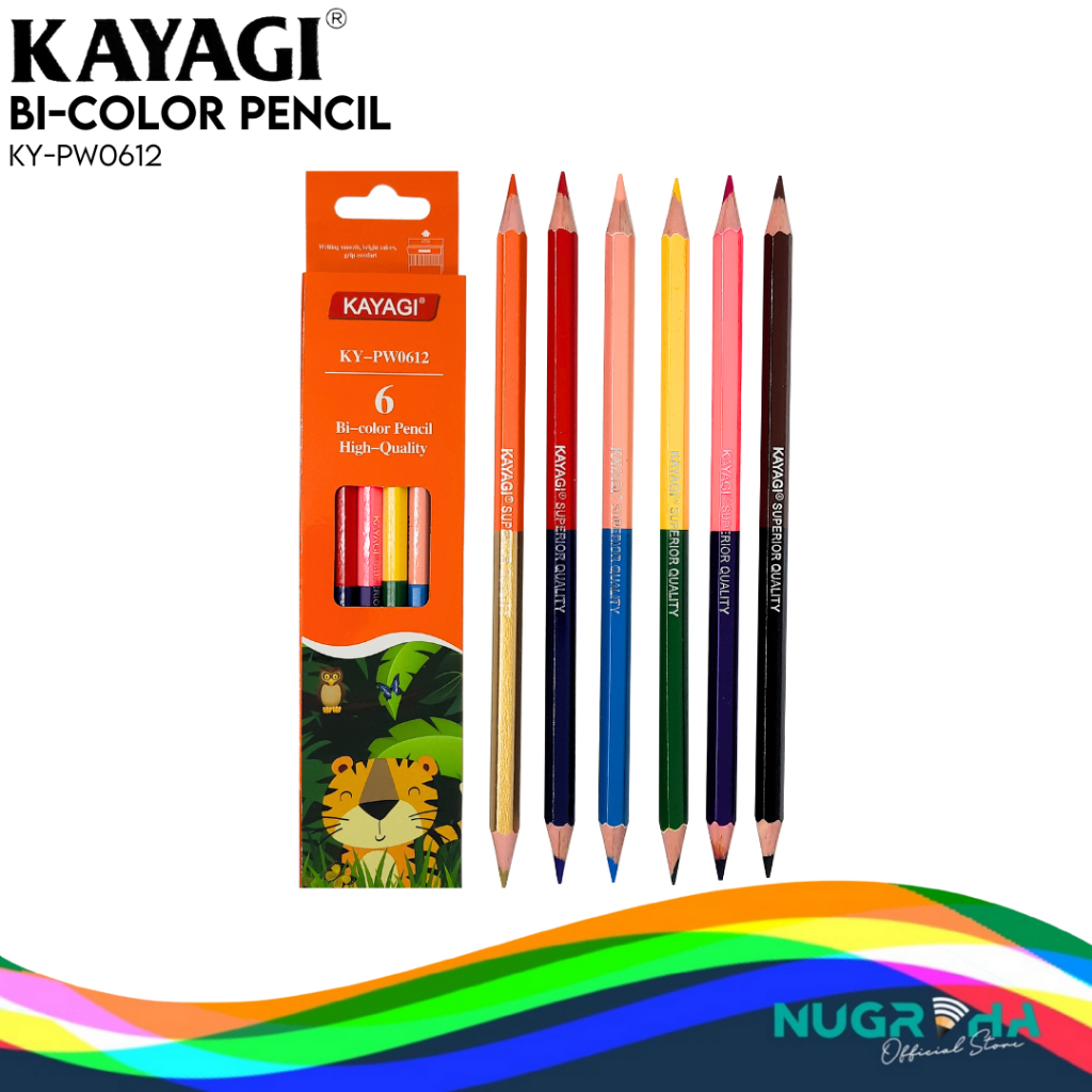 

Pensil Warna Colored Pensil 6/12 Warna 2 Ujung Kayagi PW-0612