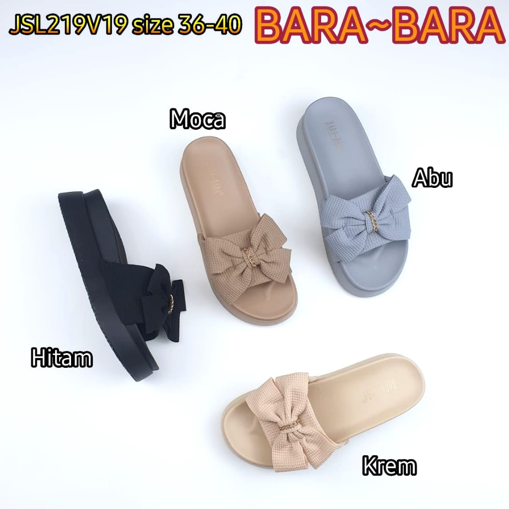 BARA BARA ORIGINAL jelly sandal karet empuk murah wanita import sendal wedges cewek JSL219V19