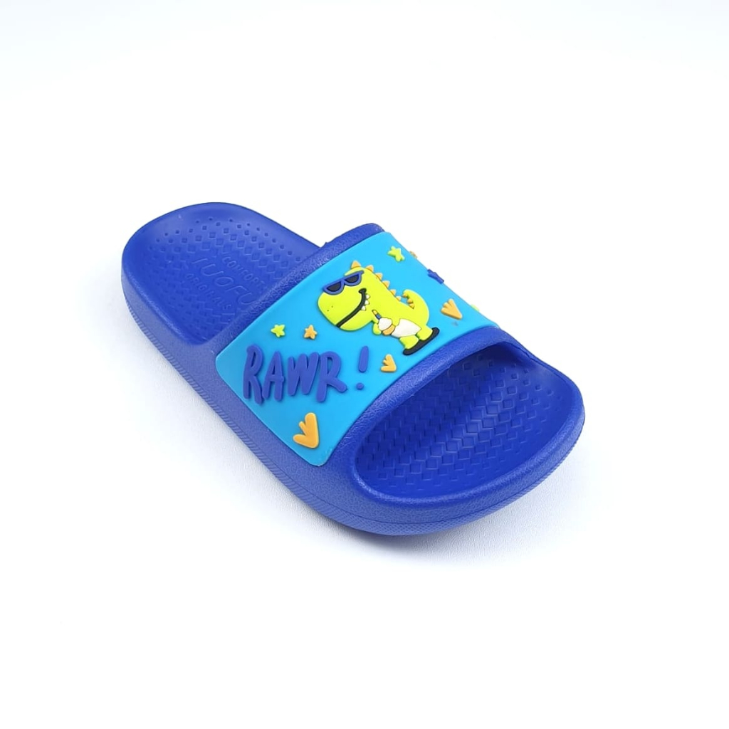 LUOFU ORIGINAL jelly sandal selop karet empuk murah anak cowok unisex import E8111E02