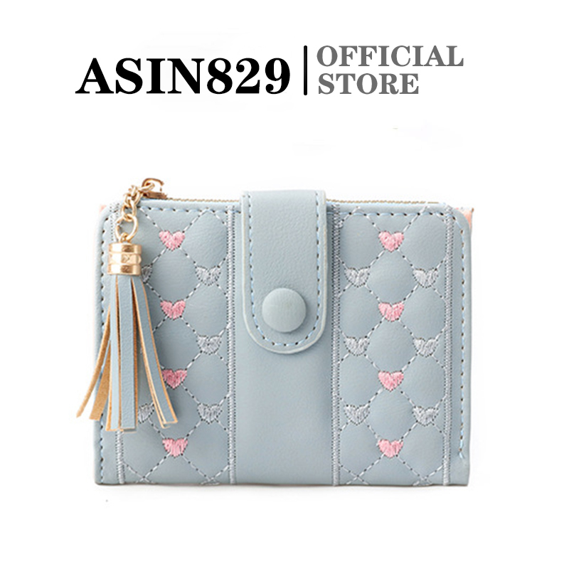 ASIN829 2023 Terbaru Fashion Korea Dompet Wanita Dompet Kecil Dompet Lipat Fashion 2059 Desain Segar Slot Kartu Kapasitas Besar 2059