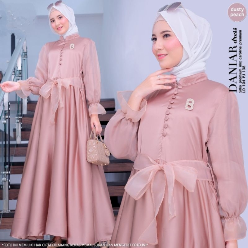 GAMIS MAXMARA PREMIUM VARIASI KANCING/DANIARA DRESS MIX ORGANZA/DRESS POLOS TERBARU/FASHION MUSLIM WANITA/FAR MOSLEMSTORE