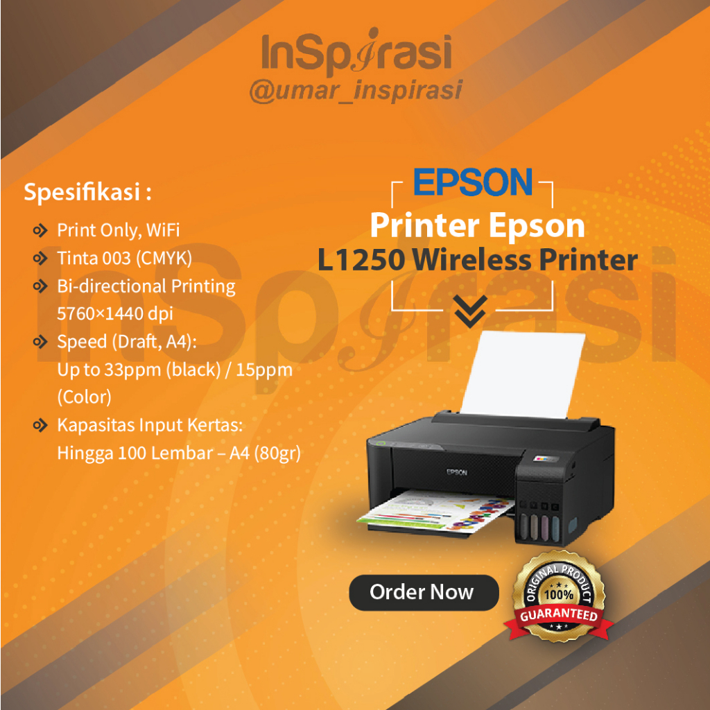 Printer Epson L1250 Wireless Printer