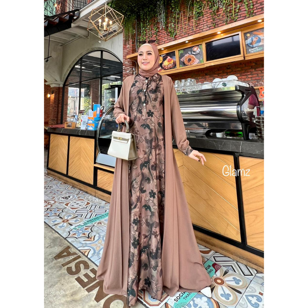 Zahira1808 Kaina 2 Gamis DiorSilk Mix Ceruty Baby Doll Gamis Muslim Syari Ibu Dress Hijab Muslimah A