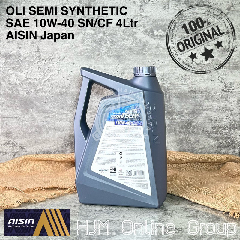 OLI MESIN AISIN MOTOR OIL SEMI SYNTHETIC SAE 10W-40 SN/CF 4 Liter