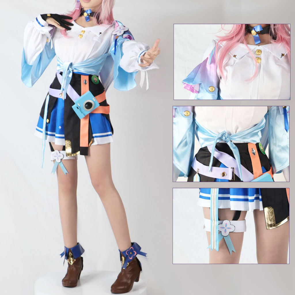 【Wetrose】Ready Stock Honkai: Star Rail March 7th Cosplay Costume Clothing Game Women's Clothing Set Wanita Kostume