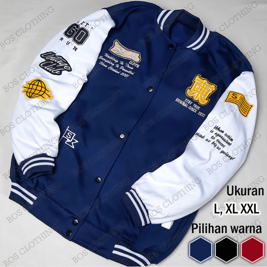 (BORDIR) Jaket Varsity Hoodie Sweatshirt Hijau Pria Wanita Bordir / Jaket Bordir Varsity Tebal