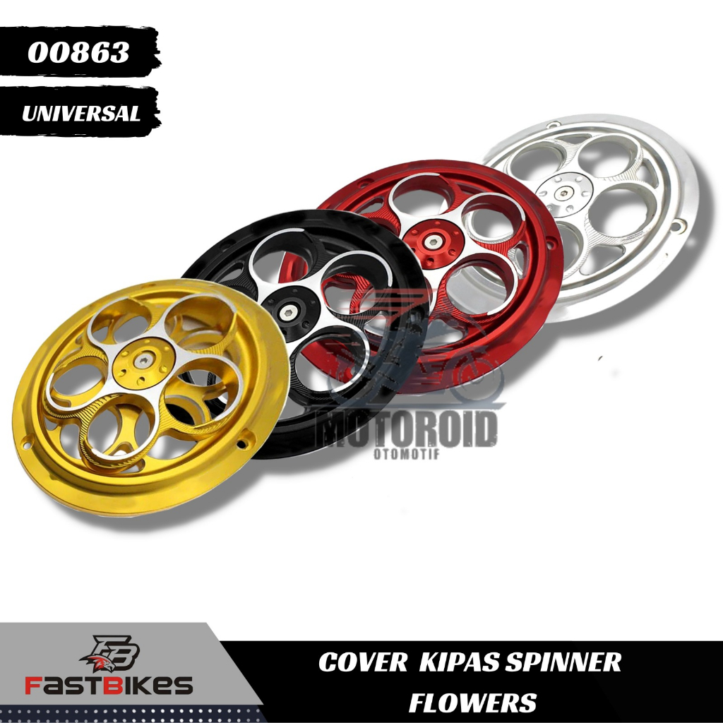 Fastbikes Cover Kembang Vespa All Matic  kipas Spinner Full Cnc flower