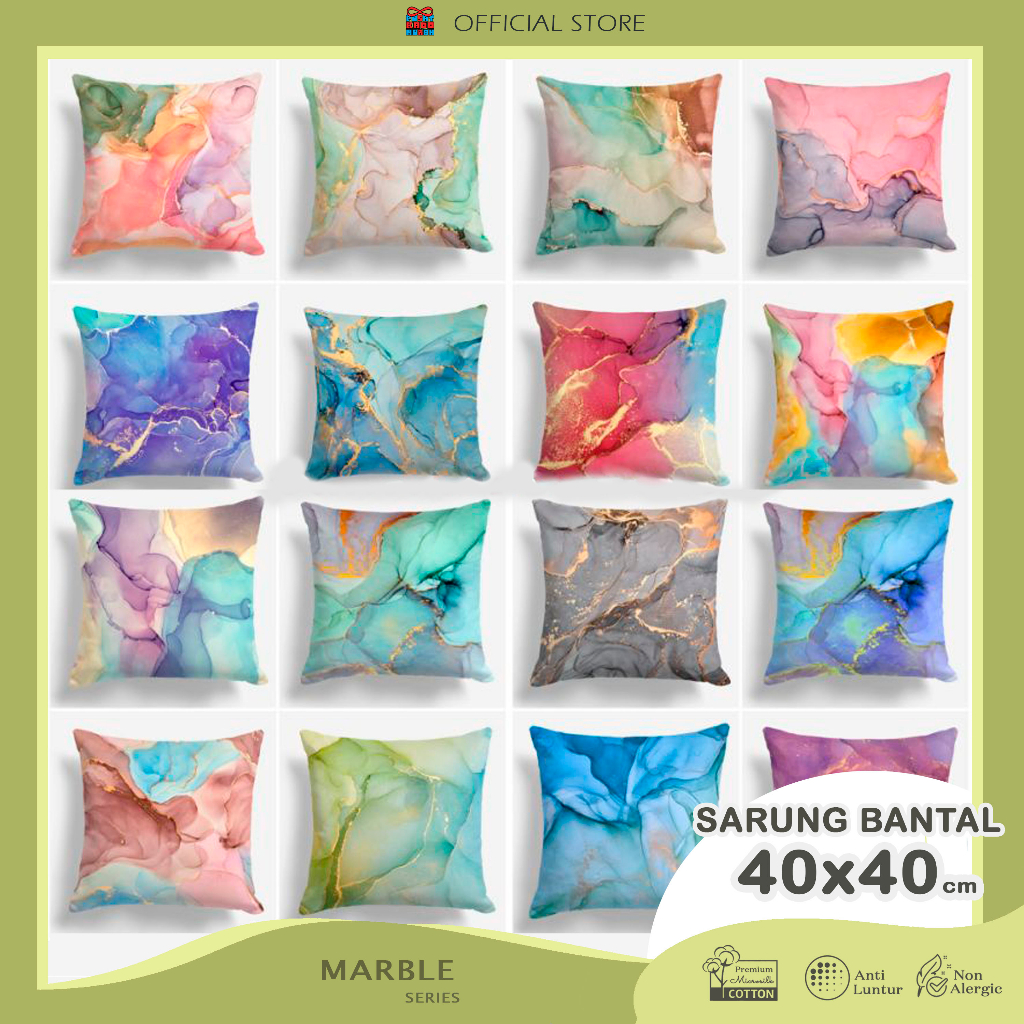 COVER SARUNG Bantal Sofa Motif Premium Marble 40xr40 cm - Pusat Kado Murah