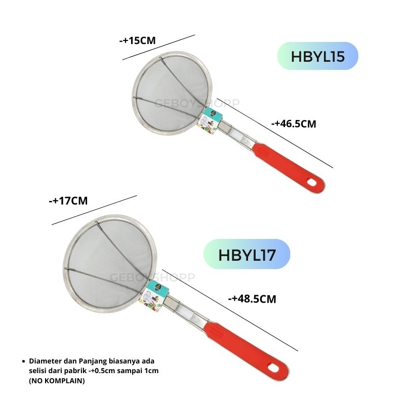 Saringan Minyak / Saringan Makanan / Serok Makanan Gagang Merah High Quality HBYL
