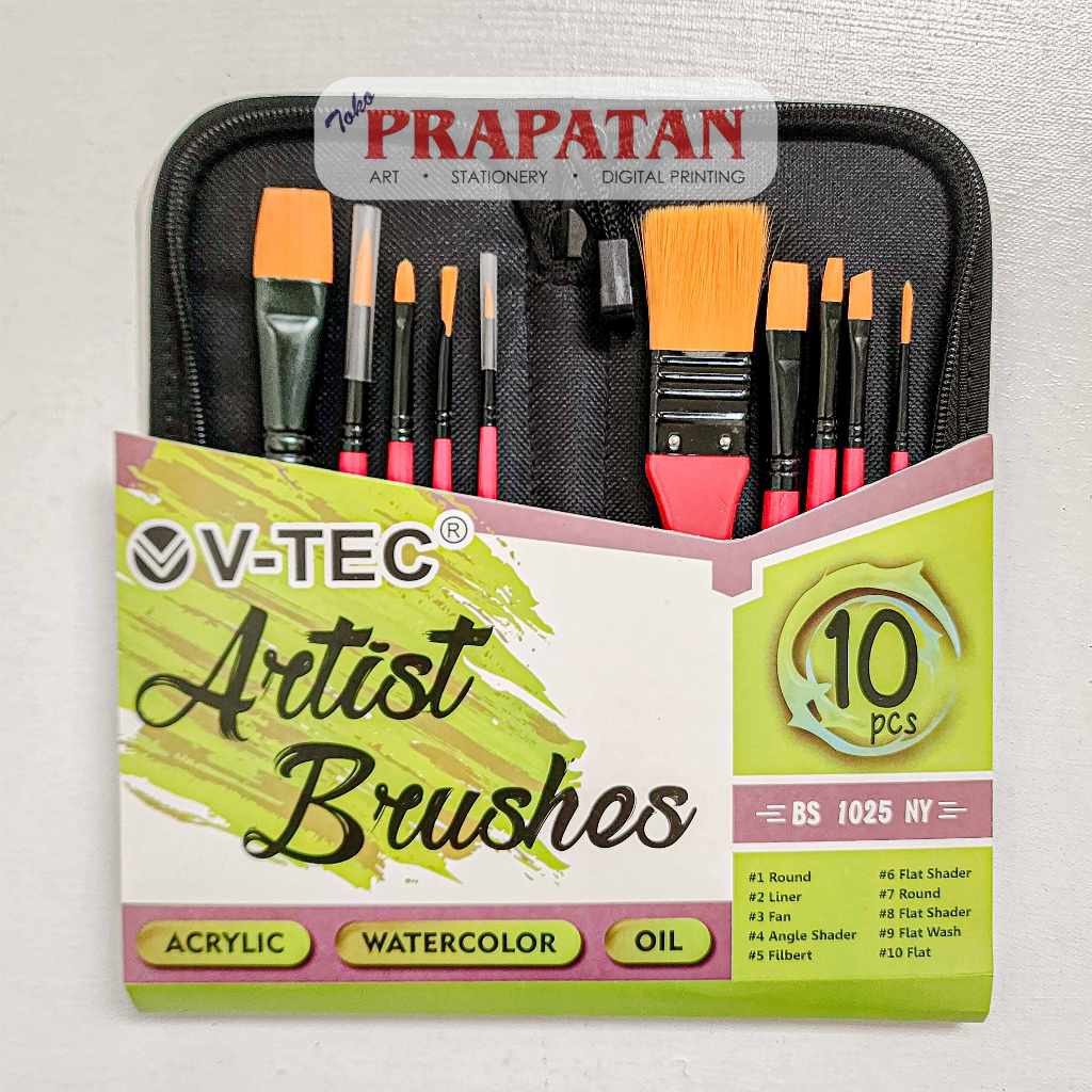 

Kuas Lukis Set V-TEC BS1025NY | Paint Brush Set