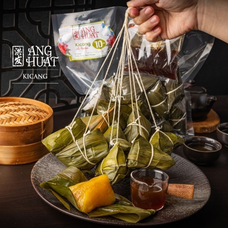 

HALAL Kicang Kuecang Kwecang Anghuat Kicang Ang Huat Kue Cang Ketan Kuning (isi 10) vacuum pack