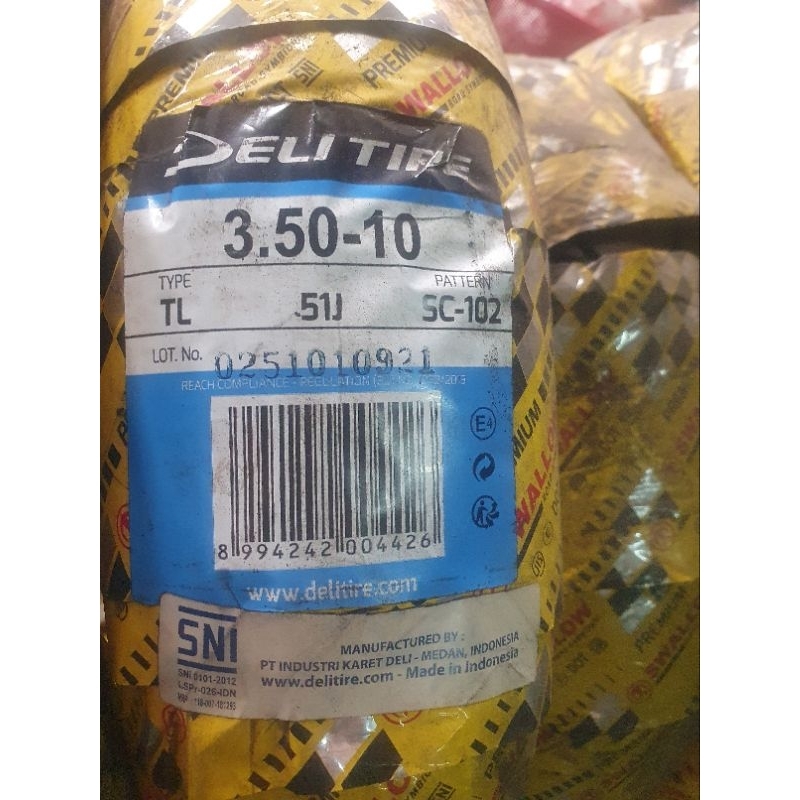 Ban Swallow 3.50-10| 90/90-10 Vespa Classic Tubeless