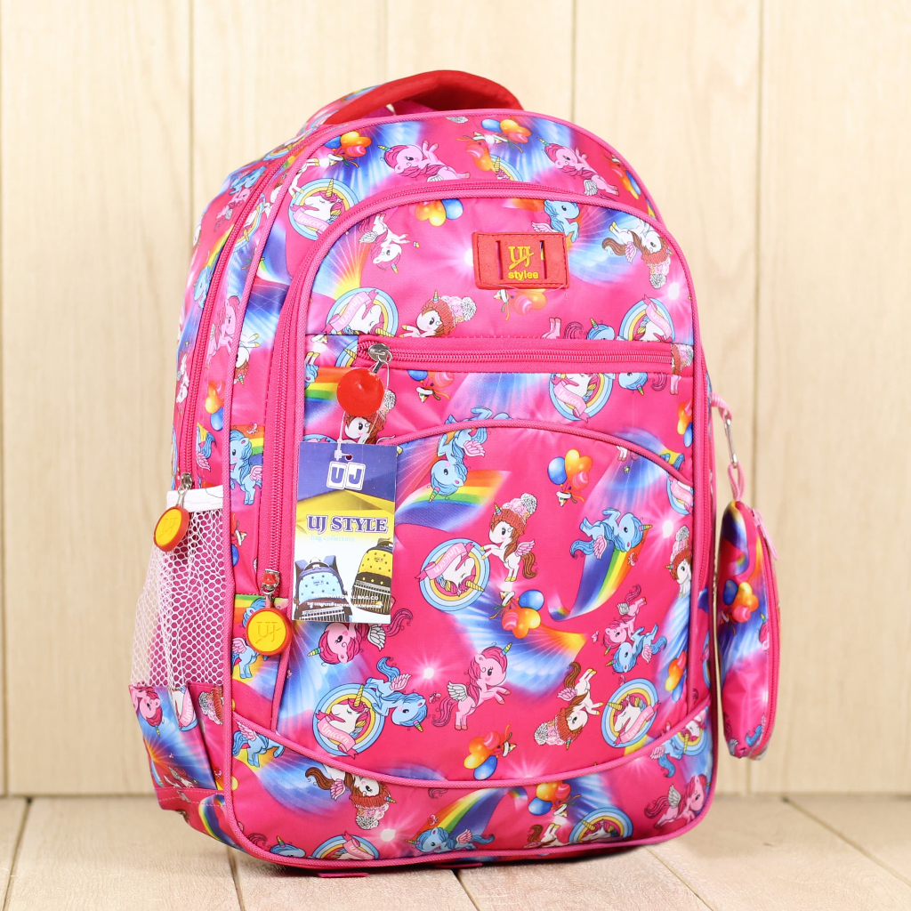 Ransel Anak Perempuan Lucu UJ Stylee Kuda Pony Pink Pink Tas Sekolah Cantik Anak SD Free Tempat Pensil Raincover Imut Termurah Ransel Ngaji Anak