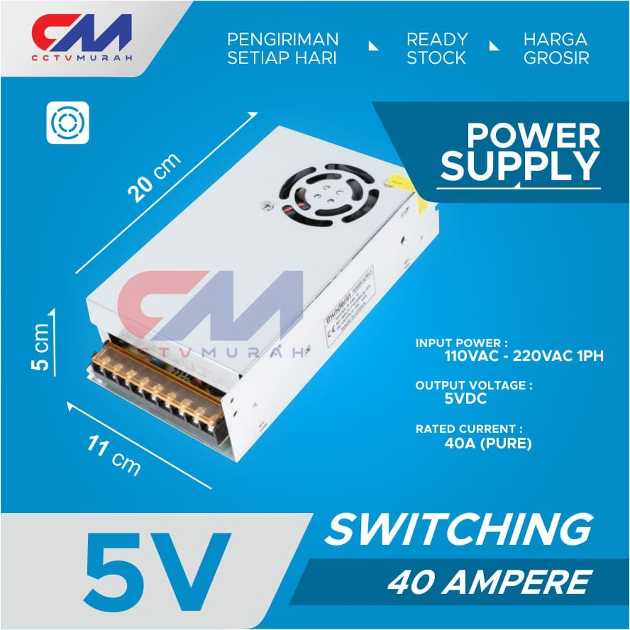 POWER SUPPLY 5V/40A SWITCHING