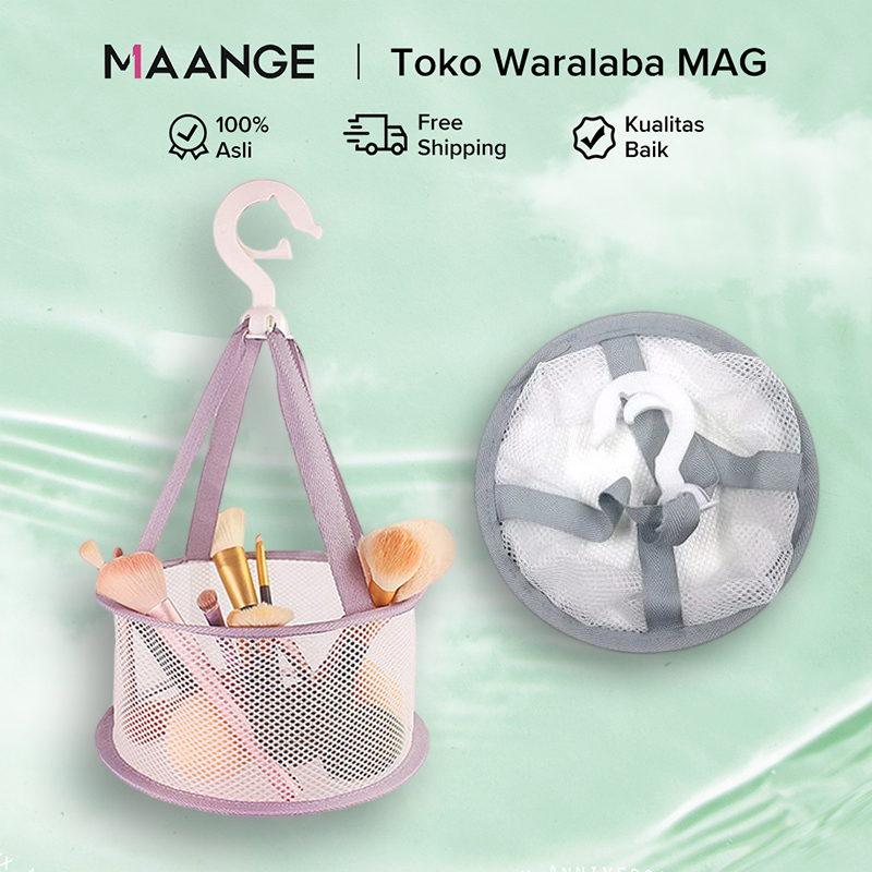 MAANGE Makeup Brush Cleaning Mat &amp; Drying Net Basket Mesh Pocket Hanging Premium Drying Rack for Powder Puff Makeup Sponge Makeup Tool Beauty Brush Organizer 1343