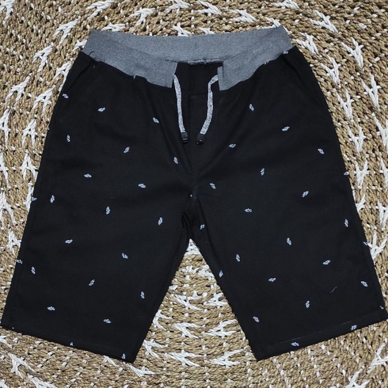 Celana Pendek Jumbo Short Pants Clana Motif Hitam Pria