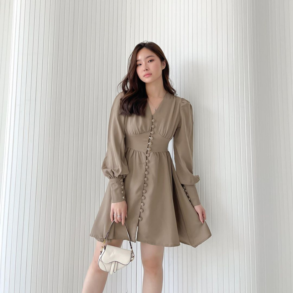GRISELLA LONGSLEEVE PUFFY DRESS PREMIUM KOREA - MINI DRESS SEXY - DRESS TANGAN PANJANG - DRESS PESTA / KONDANGAN - GLAM DRESS - HADIAH / KADO ULTAH WANITA