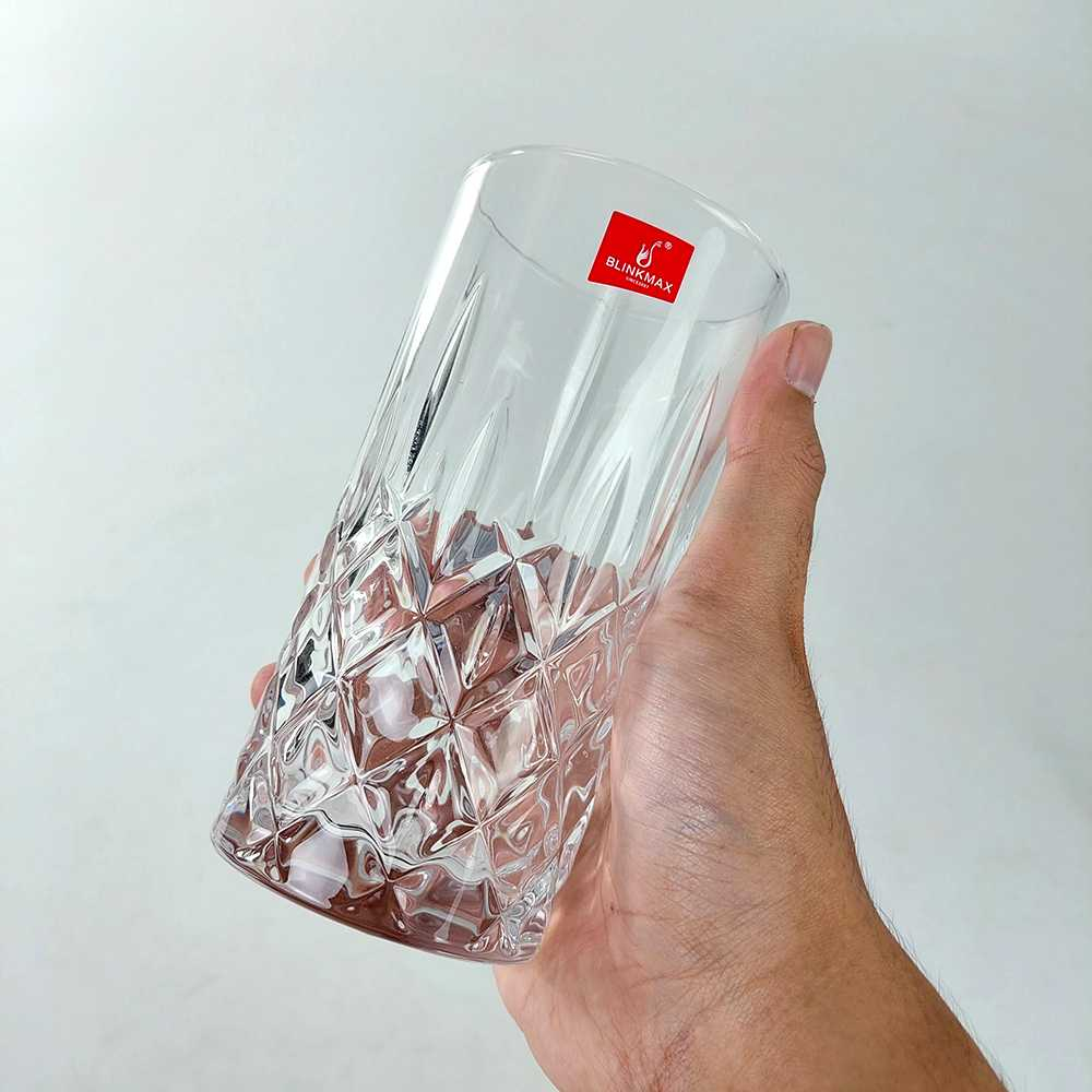 Gelas Whiskey Crystal Old-Fashioned Rock Glass 370ml Tempat Minum Desain Minimalis Artistik Berkualitas