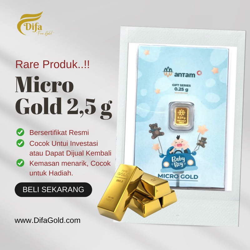 Emas Micro Gold Antam X Hartadinata Abadi 0,25 Gram LM