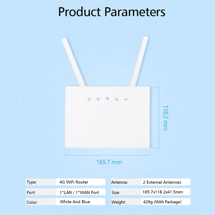 Modem Wireless Router wifi B311 PRO 4G LTE 300Mbps + External antena | All operator