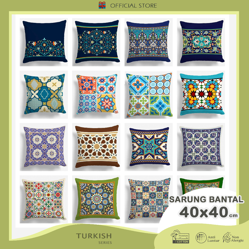 COVER SARUNG Bantal Sofa Motif Turkish Turki Bohemian Maroko Morroco 40x40cm - Pusat Kado Murah