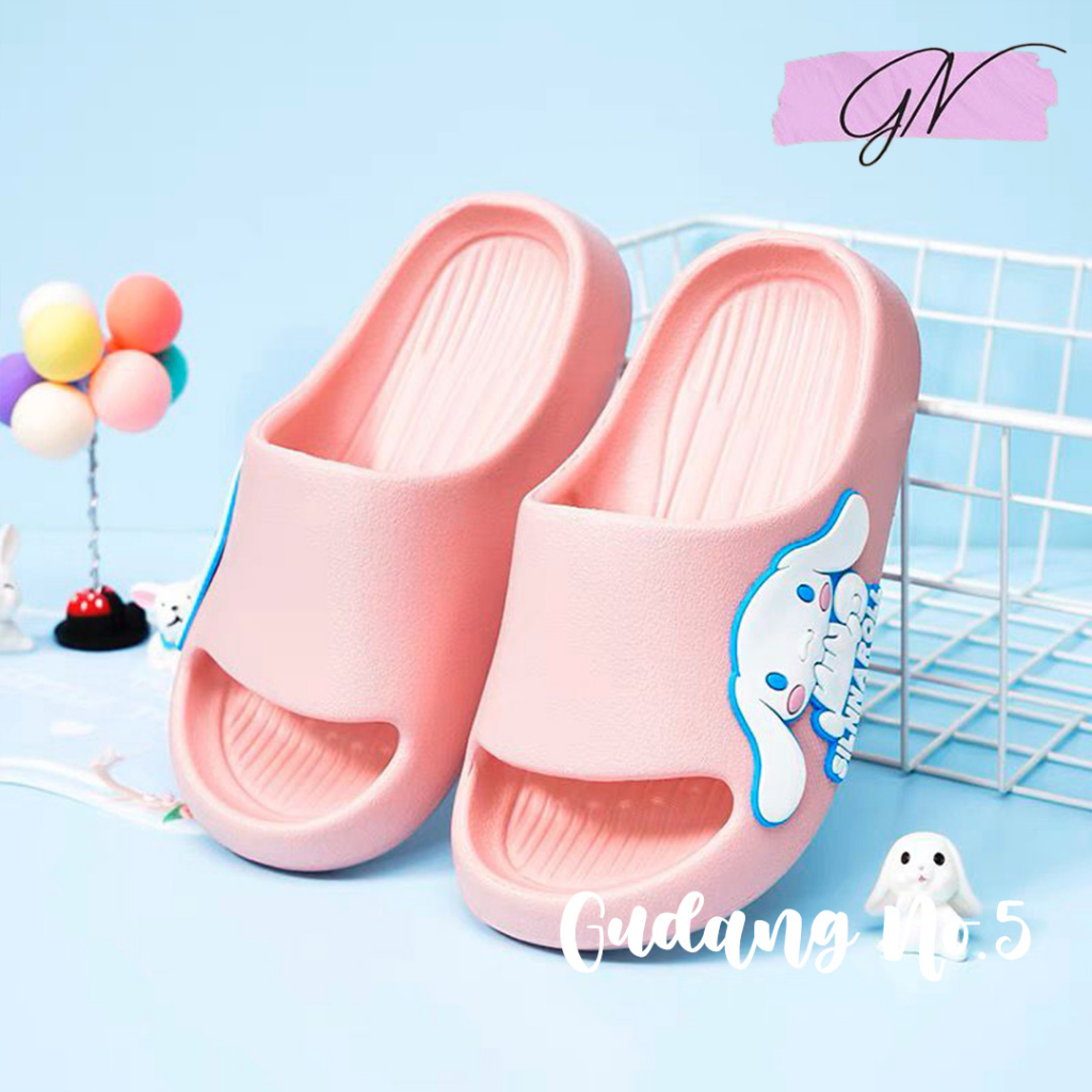 GN-2218-4 Sandal Slop Jelly Wanita Motif Cartoon Korean Style Import Yesplus PCU