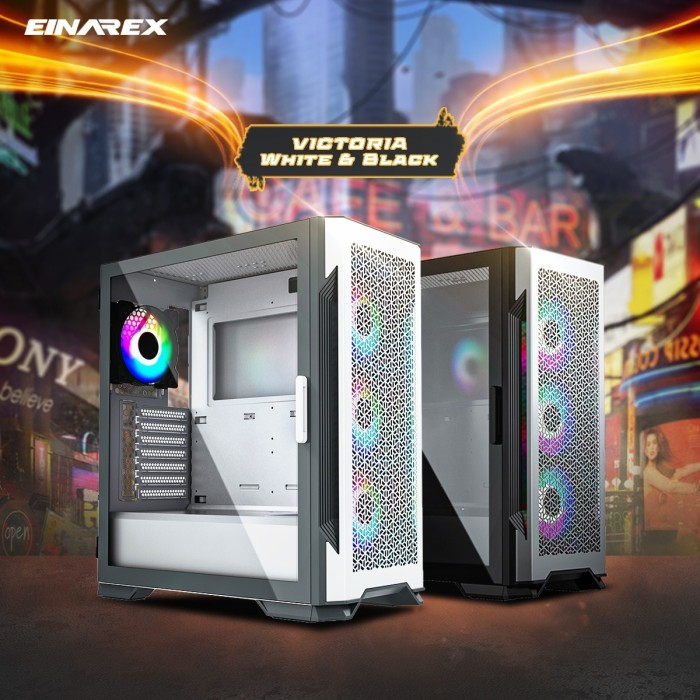 Gaming Case EINAREX VICTORIA WHITE | Casing PC E-ATX Mid Tower