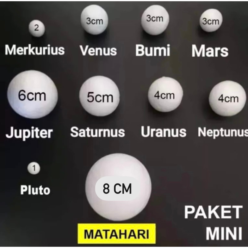 Paket Bola Gabus TATA SURYA PLANET Bola Gabus styrofoam Planet Bola Gabus stereofoam Kerajinan Tanga