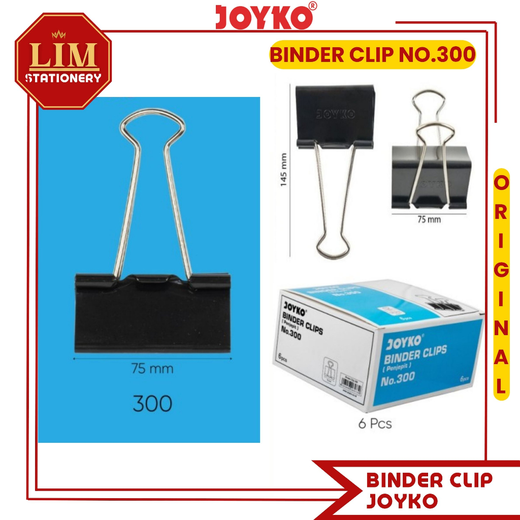 

Binder Clip No.300 / Klip Kertas Besar (6Pcs) NO.300