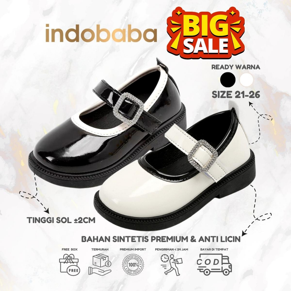 indobaba Sepatu Anak Perempuan Sneakers Anak Import Fashion Loafers 1-5 Tahun S156