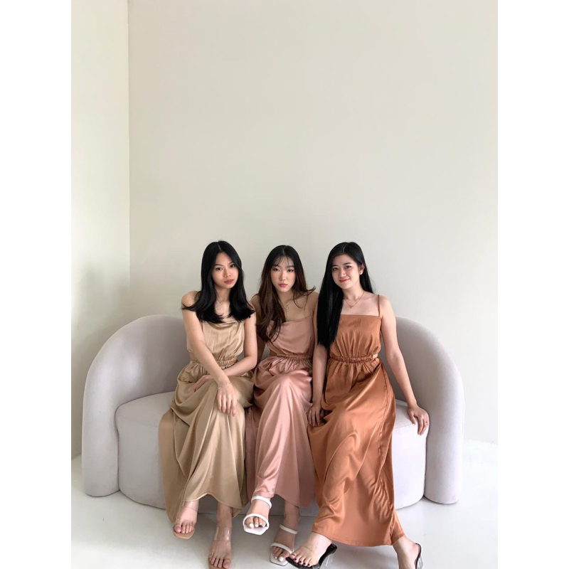 RACHELA SATIN LONGDRESS IMPORT DRESS PANJANG PESTA WANITA IMPORT